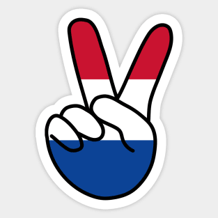 Netherlands Flag V Sign Sticker